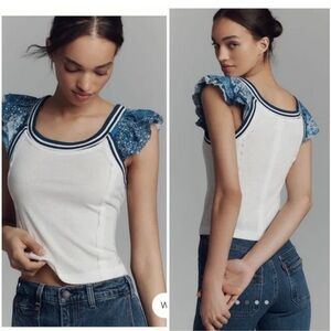 NWT Pilcro Flutter-Sleeve Sport Tank L